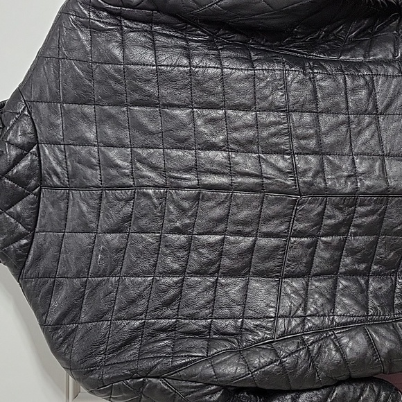 Vintage Quilted Leather Short/Jacket Coat Size 2XL - Picture 6 of 8